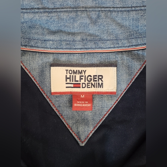 Vintage Tommy Hilfiger Denim Men's Size M Long Sleeve Rugby Shirt Color Block - Picture 9 of 10